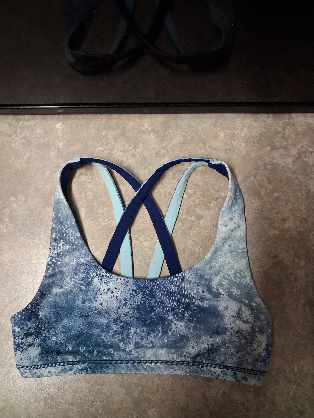 Ivivva Blue Patterned Crossback Sports Bra